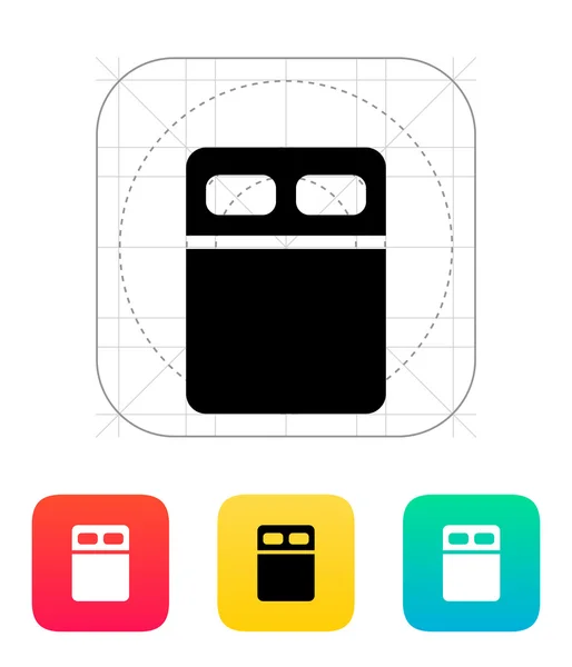 Twin bed pictogram. — Stockvector