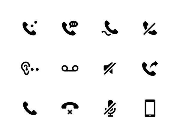 Handset icons on white background.
