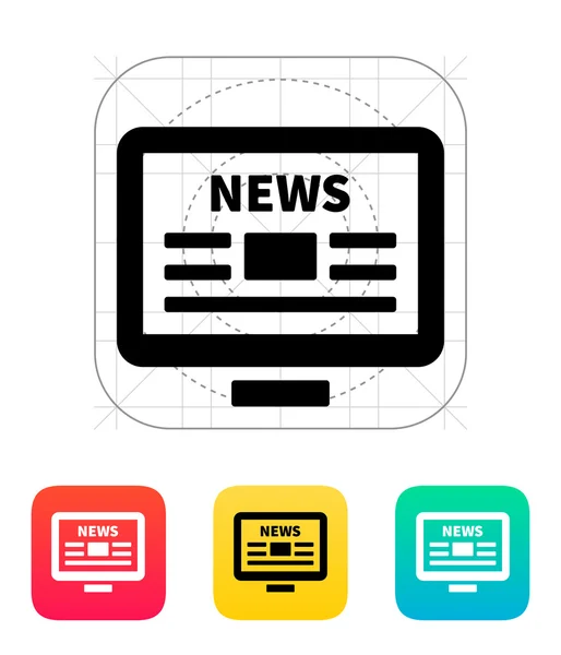 Online news. Desktop PC newspaper icon. — Stock Vector