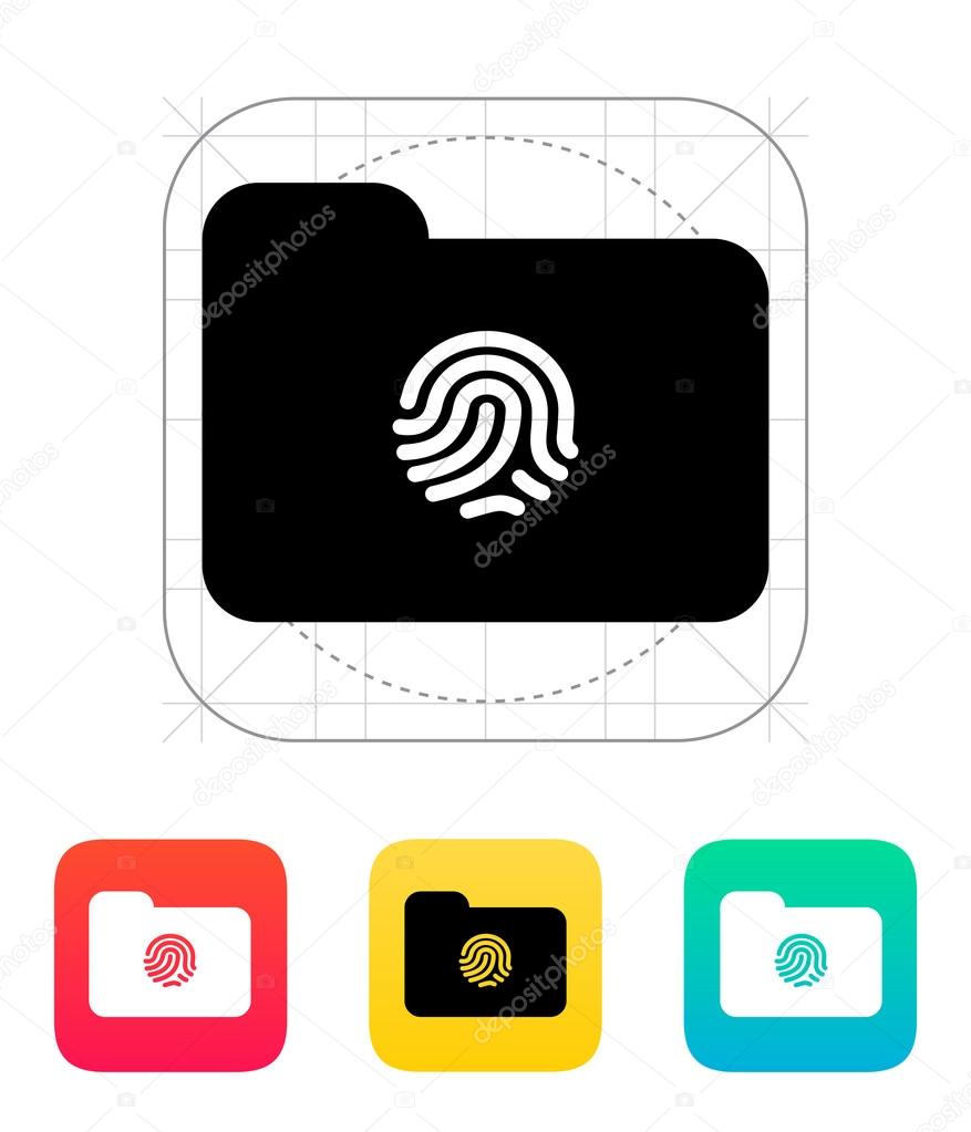 Thumbprint on folder icon.