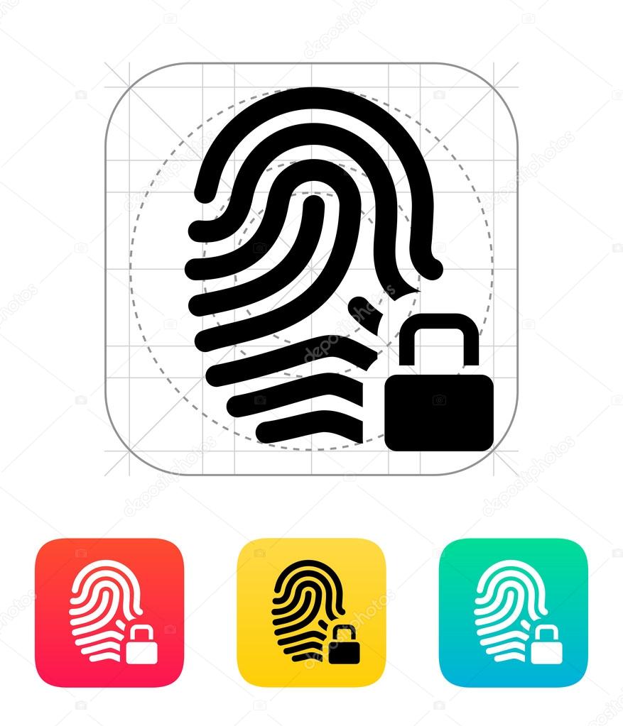 Fingerprint and thumbprint with lock icon.