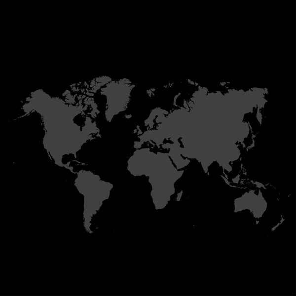 Детальна карта світу на чорному тлі — стоковий вектор