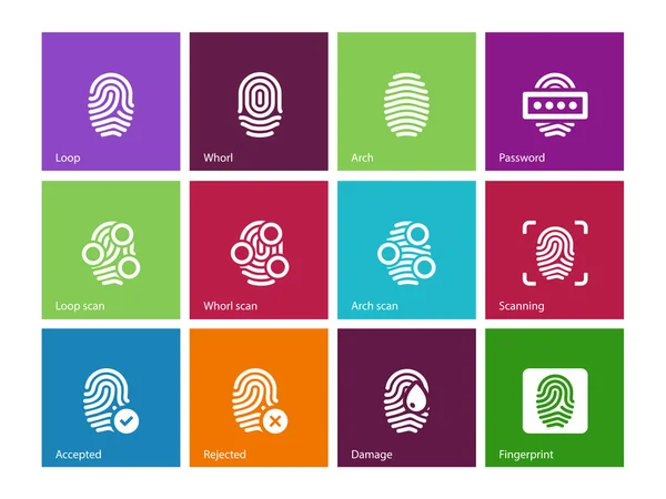 Finger access icons on color background. — Stock Vector