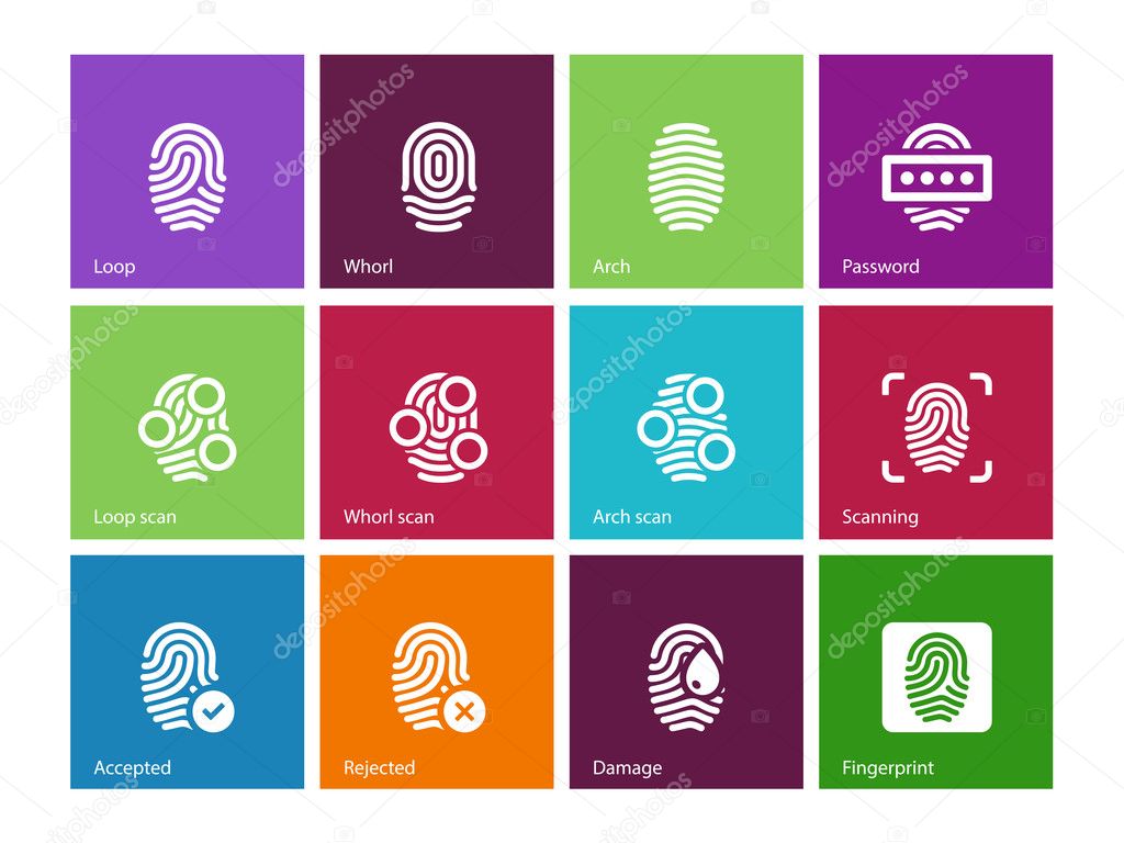 Finger access icons on color background.