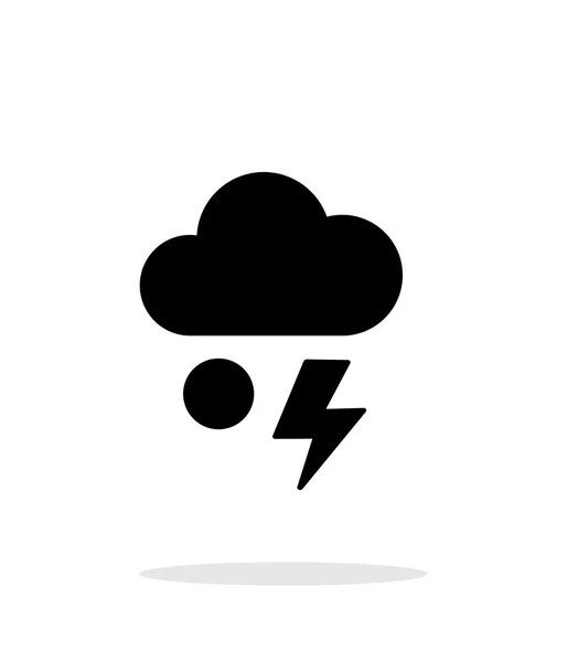 Hagel met bliksem eenvoudige weerpictogram op witte achtergrond. — Stockvector