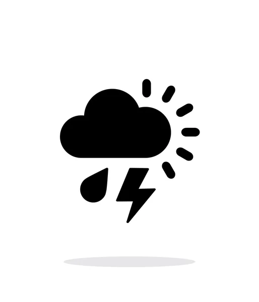 Lluvia con el tiempo del rayo icono simple sobre fondo blanco . — Archivo Imágenes Vectoriales