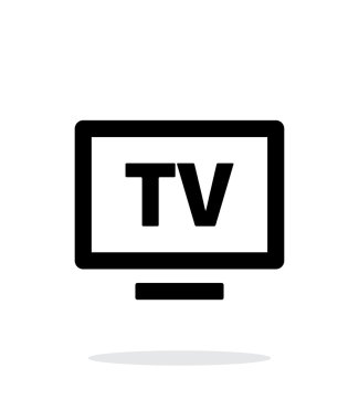 Düz ekran Tv basit simgesi beyaz arka plan üzerinde.