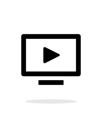 Düz ekran Tv basit simgesi beyaz arka plan üzerinde.