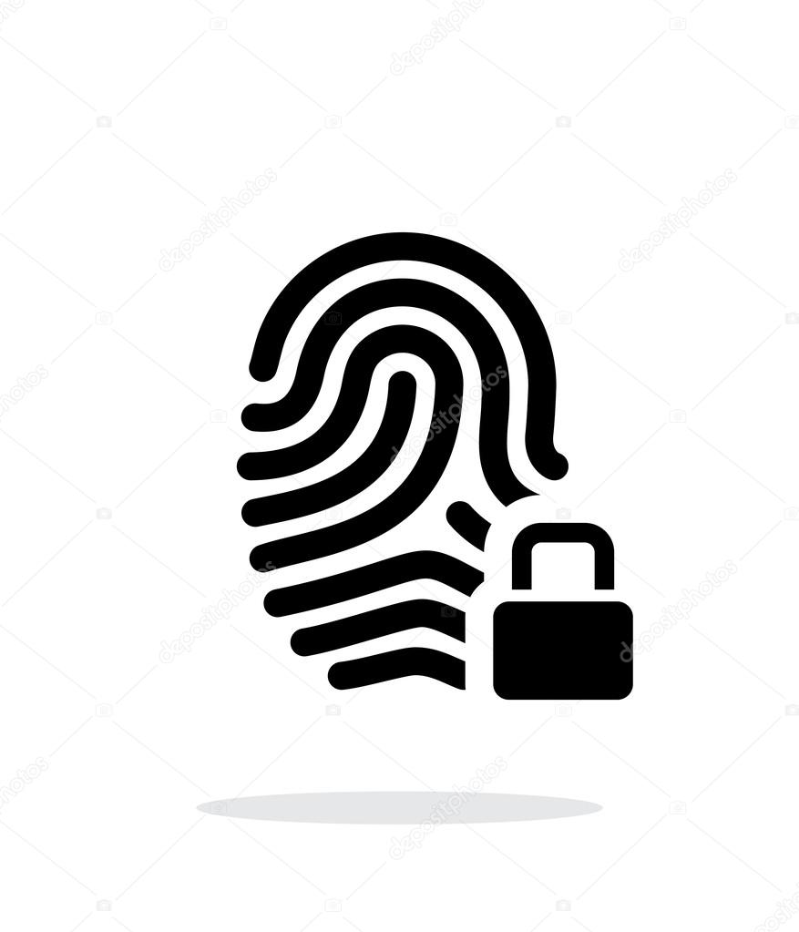 Fingerprint and thumbprint with lock icon on white background.