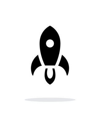 Roket başlatmak basit simgesi beyaz arka plan üzerinde.