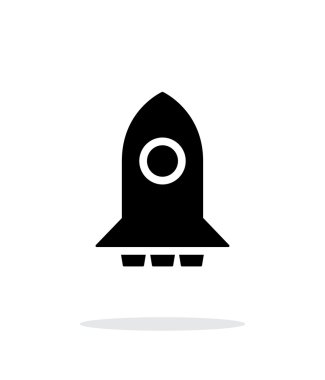 Beyaz arka plan üzerinde büyük roket basit simgesi.