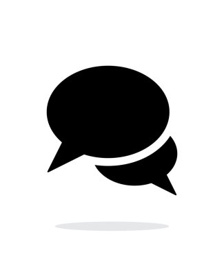 Beyaz arka plan üzerinde konuşma balonu simgesinin.