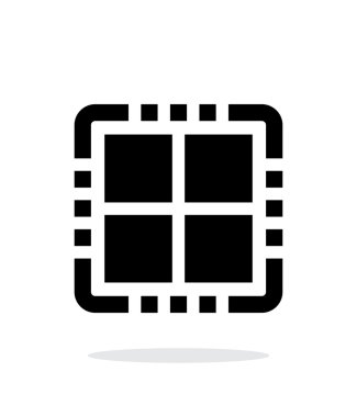 Quad Core Cpu beyaz arka plan basit simgesine.