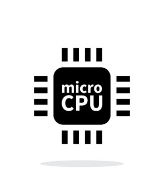 Micro CPU simple icon on white background.