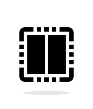 Beyaz arka plan üzerinde ikili göbek Cpu basit simgesi.