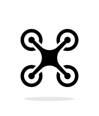 Beyaz arka plan üzerinde Quadcopter basit simgesi.