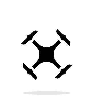 Beyaz arka plan üzerinde Quadcopter dron basit simgesi.