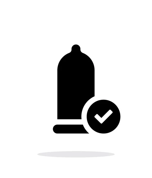 Condón Comprobar icono sobre fondo blanco . — Vector de stock