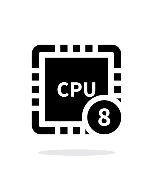 Åtta Core Cpu enkel ikon på vit bakgrund. — Stock vektor