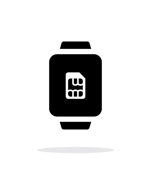 Carte SIM dans la montre icône simple sur fond blanc . — Image vectorielle