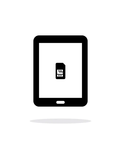 Tablet met SIM-eenvoudige pictogram op witte achtergrond. — Stockvector