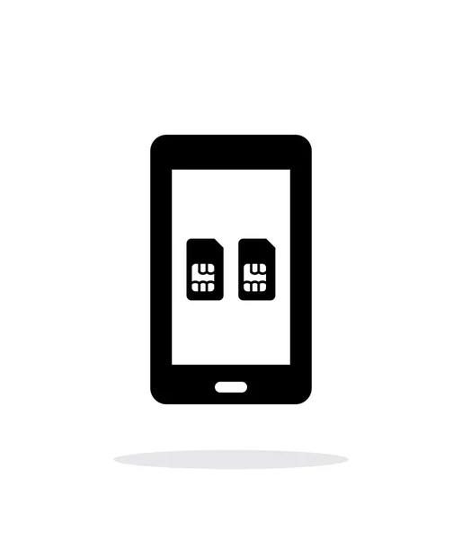 Dual Sim mobiele telefoon eenvoudig pictogram op witte achtergrond. — Stockvector