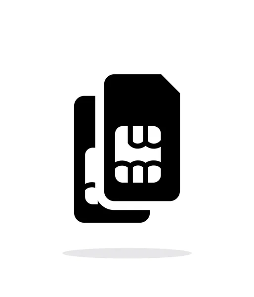 Doble tarjeta SIM icono simple sobre fondo blanco . — Vector de stock