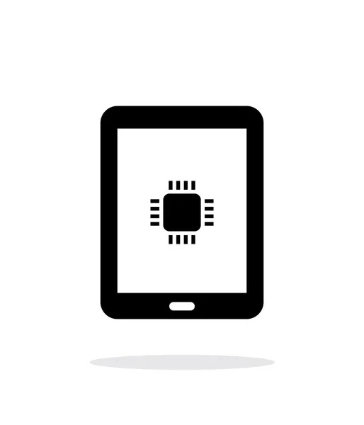 Eenvoudige pictogram van Tablet Cpu op witte achtergrond. — Stockvector