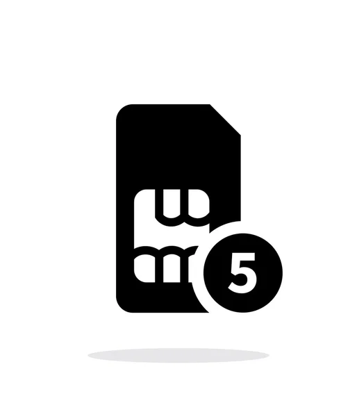 SIM-kaart met nummer eenvoudig pictogram op witte achtergrond. — Stockvector