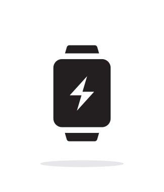 Oturum açma akıllı izle basit simgesi beyaz arka plan üzerinde şarj.