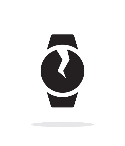 Reloj inteligente redondo roto icono simple sobre fondo blanco . — Vector de stock