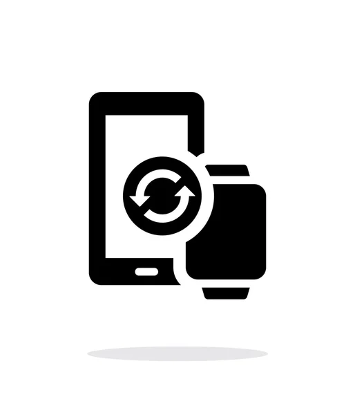 Smart watch with phone synchronization simple icon on white background. — Stock Vector