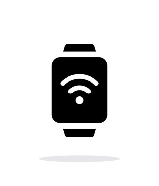 Beyaz arka plan üzerinde akıllı izle basit simgesine kablosuz ödeme.