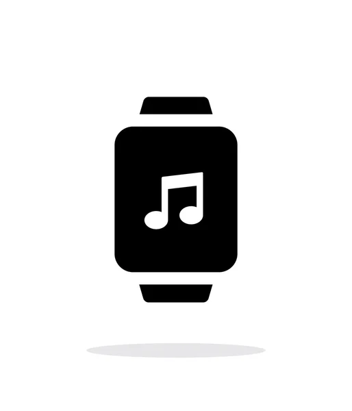 Música no ícone simples relógio inteligente no fundo branco . — Vetor de Stock