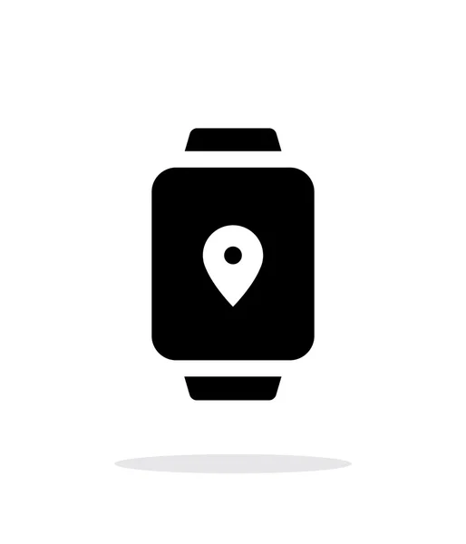 Punto de navegación en el icono simple reloj inteligente sobre fondo blanco . — Vector de stock