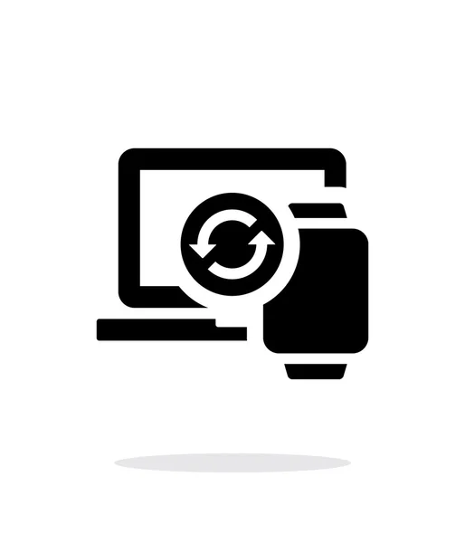 Smart watch synchronization with PC simple icon on white background. — Stock Vector