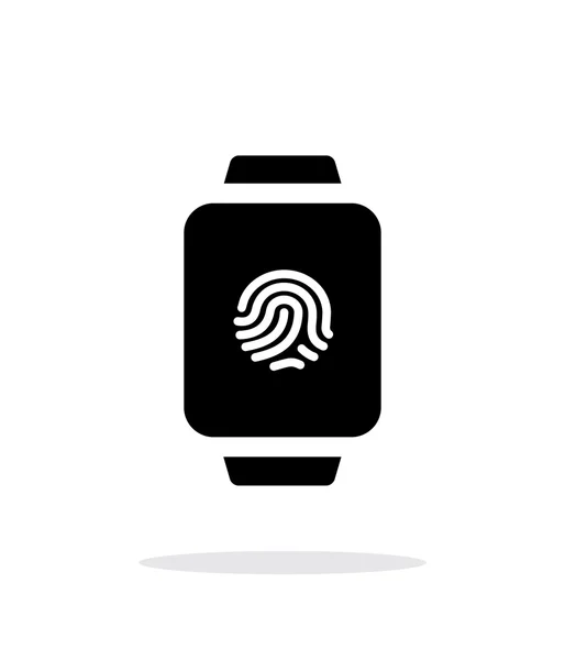 Empreinte digitale sur montre intelligente icône simple sur fond blanc . — Image vectorielle