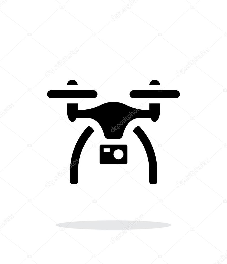 Drone with camera simple icon on white background.