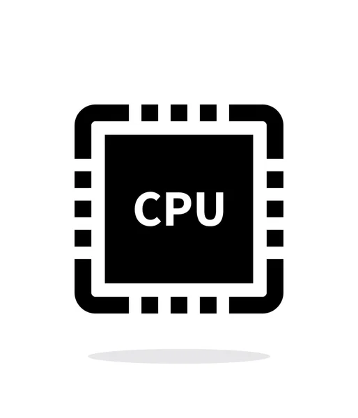 CPU avec nom icône simple sur fond blanc . — Image vectorielle