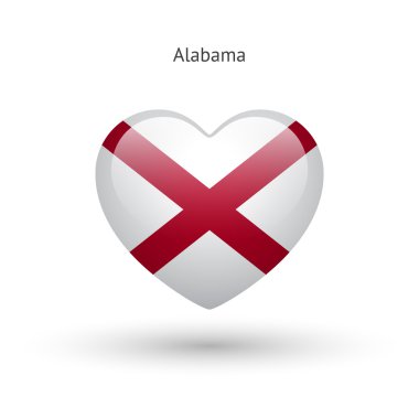 Alabama Eyalet sembolü seviyorum. kalp bayrak simgesi.