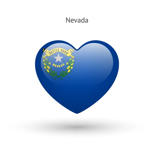 Love Nevada state symbol. Heart flag icon. — Stock Vector