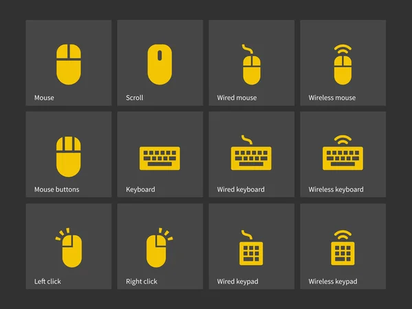 Desktop-Computer-Maus und Tastatur-Symbole. — Stockvektor