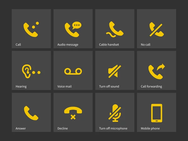 Comunicación, llamada, iconos de teléfono . — Vector de stock