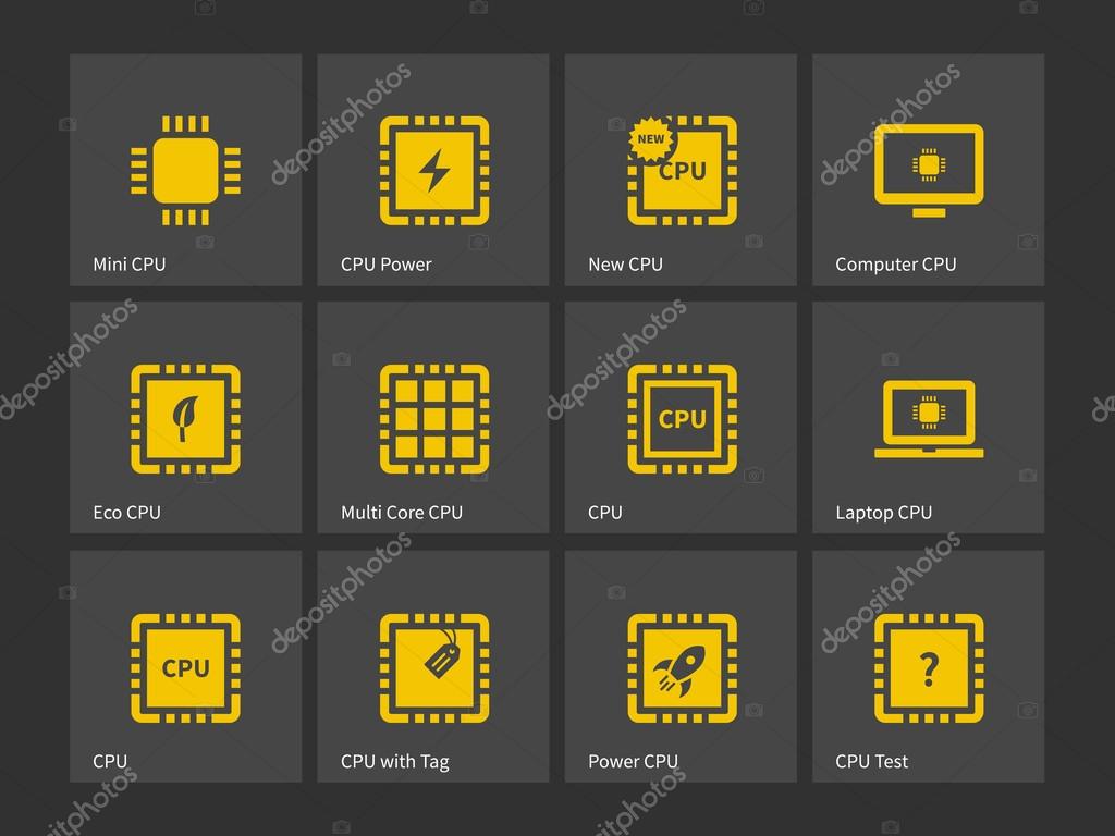 Cpu Central Processing Unit Icons Vector Image By C Tkacchuk Vector Stock
