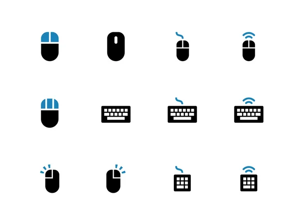 Keyboard and mouse duotone icons on white background. — Stock Vector