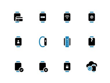 Beyaz arka plan üzerinde akıllı izle Icons kullanıcı kredi kartı bilgileri.