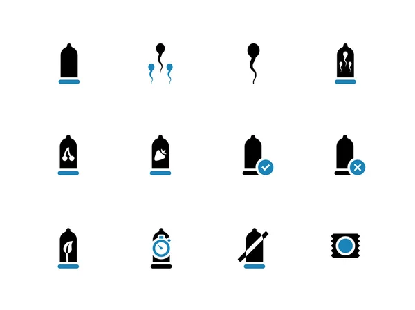 Kondome Duoton-Symbole auf weißem Hintergrund. — Stockvektor