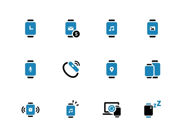 Touch watch duotone icons on white background. — Stock Vector