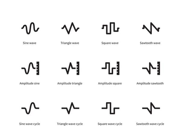 Iconos de ondas de voz sobre fondo blanco . — Vector de stock