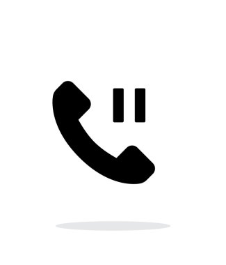 Telefon görüşmesi Duraklat basit simgesi beyaz arka plan üzerinde.